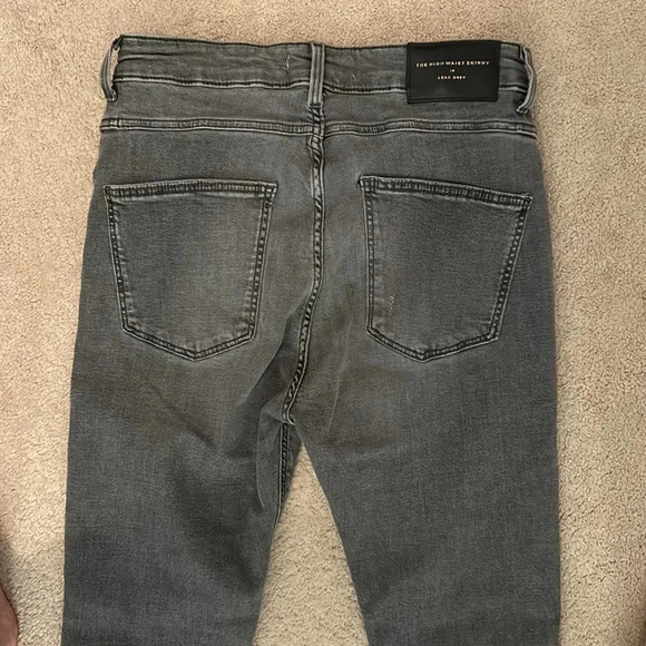 Zara high waisted skinny gray jeans size 6 denim dark gray - Picture 3 of 9